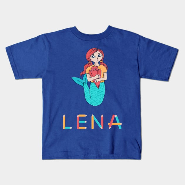 School Enrollment Mermaid Lena Kids T-Shirt by DePit DeSign